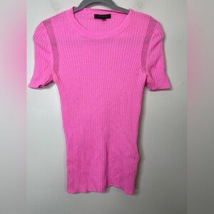 Banana republic size small ribbed short sleeve pink Merino Wool shirt